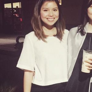 3D cubical white short sleeves shirt.